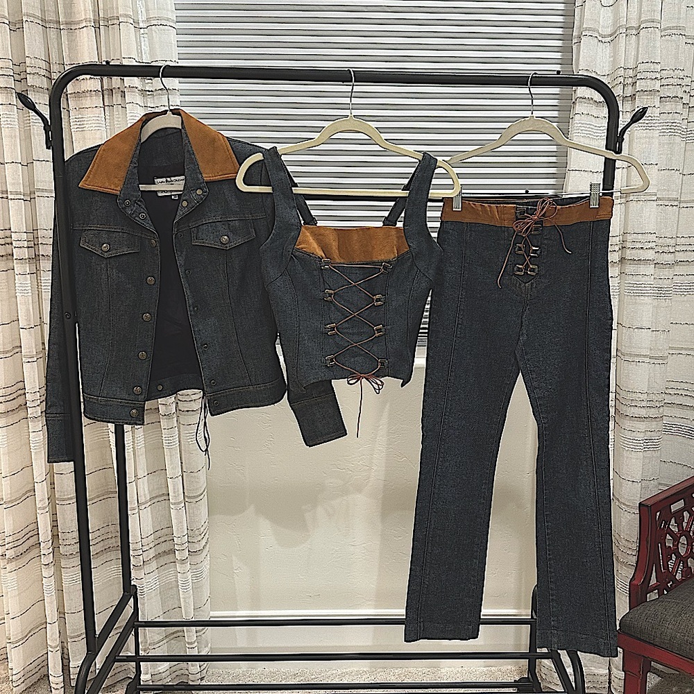 Custom Vintage & Rare Denim & Ultra Suede Jeans - Picture 2 of 10